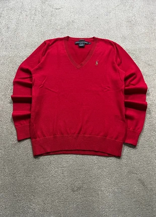 Ralph Lauren Sweater/Jersey Retro Old Money V-Neck Wool Embroidered Logo Red, marque: Ralph Lauren, état: Très bon état, taille: L / 40 / 12, 27,90 €, 30,00 € Protection acheteurs incluse