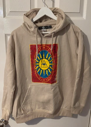Daisy Street Beige Hoodie with Tarot-inspired/Astrological Eye & Sun Graphic (UK 8), brand: Daisy Street, condition: Very good, size: S / UK 8-10, £4.50, £5.43 includes Buyer Protection