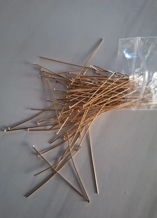 100 x flat head pins, brand: 18k gold plated, condition: Very good, £2.00, £2.80 includes Buyer Protection