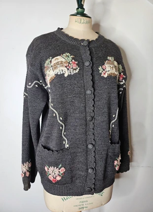 Cardigan Noel René derhy vintage laine brodé, marque: René Derhy, état: Très bon état, taille: S / 36 / 8, 29,00 €, 31,15 € Protection acheteurs (Pro) incluse