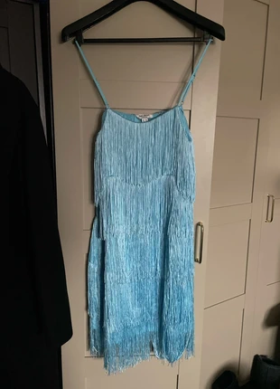 Robe à frange bleu, marque: extro&vert, état: Très bon état, taille: L / 40 / 12, 15,00 €, 16,45 € Protection acheteurs incluse