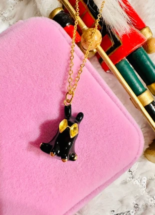Collier pendentif lapin noir – Émail & zirconium Fait main 🖤 Pièce unique, brand: Fait Main, condition: Very good, €18.99, €20.64 includes Buyer Protection Pro