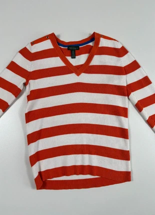 Pull rayé orange et blanc – Lauren Ralph Lauren – Taille S, brand: Ralph Lauren, condizioni: Ottime, taglia: S / IT 40 / EU 36, €15.00, €16.45 include la Protezione acquisti Pro