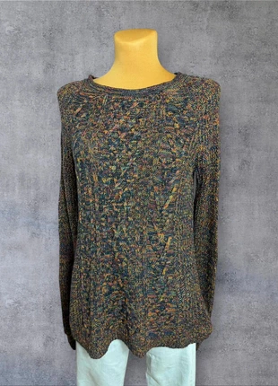 Pull a col rond vintage multicolor foncé torsadé tressé | Taille M | pf87, merk: Vintage Dressing, staat: Heel goed, maat: M / 38 / 10, € 8,95, € 10,10 inclusief Kopersbescherming Pro