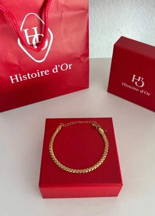 bracelet maille américaine anglaise doré en acier inoxydable neuf or tendance luxe, brand: histoire d'or, condition: Very good, €16.00, €17.50 includes Buyer Protection Pro