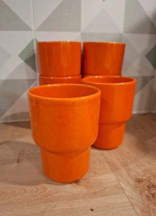 6 Schitterende stapelbare oranje bekers, marca: uniek, estado: Muy bueno, 15,00 €, 16,45 € Protección al comprador incluida