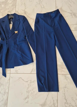 Tailleur pantalon bleu femme – Ensemble blazer + pantalon 💙, brand: Boutique indépendante, condition: New with tags, size: S / 36 / 8, €55.00, €58.45 includes Buyer Protection Pro