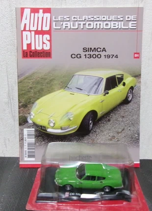 Hachette, Auto Plus, Classiques de L'automobile, 1/43, N°51 Simca CG 1300 1974 de 2010, marca: Hachette, estado: Muito bom, tamanho: Prematuro, até 44 cm, €9.00, €10.15 inclui Proteção do Comprador Pro