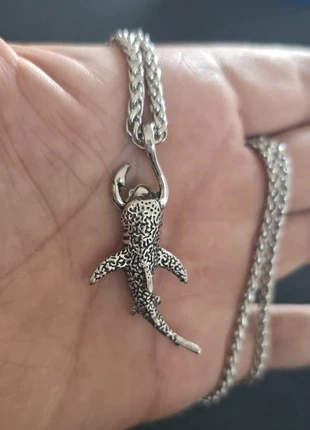 Collana a catena lunga intrecciata in acciaio inossidabile con pendente a balena e amo unisex, marque: collana, état: Neuf sans étiquette, 15,00 €, 16,45 € Protection acheteurs incluse