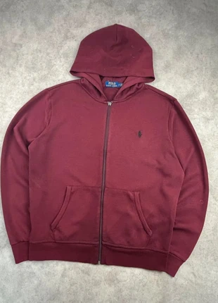 Pull / veste zippée à capuche Ralph Lauren bordeaux logo brodé noir - taille M, brand: Ralph Lauren, condizioni: Buone, taglia: M, €39.90, €42.60 include la Protezione acquisti Pro