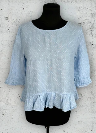 Blouse La Petite Étoile Texturée Bleu Pastel Volants taille S 36 8, marca: La petite étoile, estado: Muy bueno, tamaño: S / 36 / 8, 4,00 €, 4,90 € Protección al comprador Pro incluida