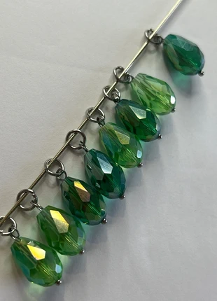 A689, lot de 8 breloques, verre AB, 2 tons de vert, staat: Nieuw zonder prijskaartje, € 2,40, € 3,22 inclusief Kopersbescherming Pro