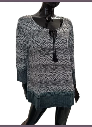 Blusa estampada boheme camiseta borlas suave tribal manga larga kimono, marque: Gina Benotti, état: Très bon état, taille: XXL / 44 / 16, 12,90 €, 14,25 € Protection acheteurs incluse