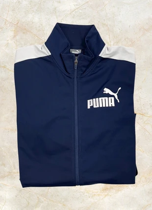 Giacca Puma blu uomo taglia M con logo e righe bianche sportive, merk: Puma, staat: Heel goed, maat: M, € 16,00, € 17,50 inclusief Kopersbescherming