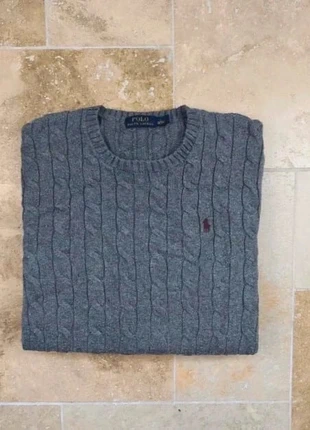 Magnifique pull torsadé Ralph Lauren - Homme M - Gris logo vert - Excellent état - 100% coton, marke: Ralph Lauren, zustand: Sehr gut, größe: M, 85,00 €, 89,95 € beinhaltet Vinted-Käuferschutz Pro