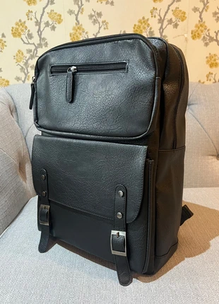 Black Faux Leather Backpack, condition: New without tags, £21.90, £23.70 includes Buyer Protection