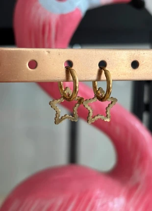 Boucles d’oreilles petites créoles étoiles en acier inoxydable, brand: Boutique indépendante, condition: Very good, €4.00, €4.90 includes Buyer Protection Pro