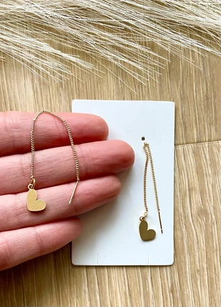 Boucles d’oreilles enfileur dorées – Petit cœur minimaliste, condition: New without tags, €13.90, €15.30 includes Buyer Protection