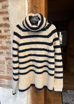 Pull rayé écru et marine Promod, marca: Promod, estado: Muito bom, tamanho: L / 40 / 12, €8.00, €9.10 inclui Proteção do Comprador