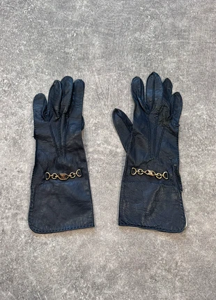Gant en cuir Celine vintage leather gloves navy blue, brand: Céline, condition: Good, size: 7, €70.00, €74.20 includes Buyer Protection