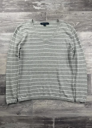 Pull col V Rayé blanc Tommy Hilfiger Gris taille M, marke: Tommy Hilfiger, zustand: Sehr gut, größe: M / 38 / 10, 16,00 €, 17,50 € beinhaltet Vinted-Käuferschutz Pro