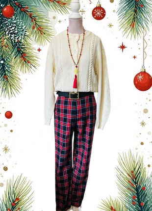 🎄🧸Pantalon écossais Noël classique cottagecore S/36 Tartan pants Classic christmas Style🧸🎄, brand: Vintage, condizioni: Ottime, taglia: S / IT 40 / EU 36, €9.00, €10.15 include la Protezione acquisti Pro
