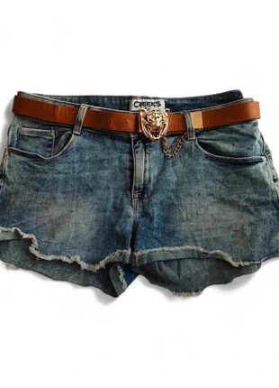 Short en jean délavé Creeks T.44 avec ceinture boucle tigre dorée, brand: Creeks, condition: Very good, size: XXL / 44 / 16, €7.00, €8.05 includes Buyer Protection Pro
