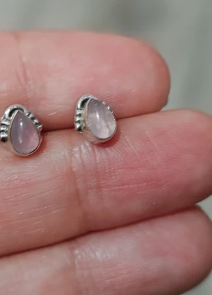 Pendientes de cuarzo rosa en forma de lágrima, marque: comercio local, état: Très bon état, 14,00 €, 15,40 € Protection acheteurs incluse