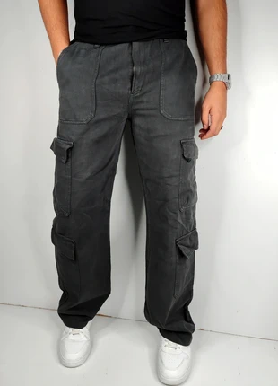 Pantalon cargo droit régular gris foncé noir T.34 zara, brand: Zara, condition: Very good, size: XS, €20.00, €21.70 includes Buyer Protection Pro