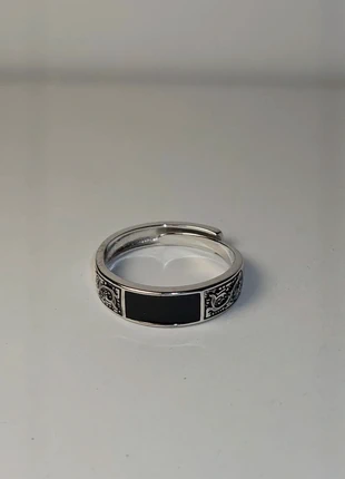 Bague argentée - Noir, marque: CHROME, état: Neuf sans étiquette, taille: Ajustable, 5,99 €, 6,99 € Protection acheteurs incluse