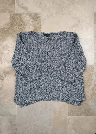 Pull manches 3/4 tricot Lauren Jeans Ralph Lauren - femme XL - Noir et blanc - 100% coton, marca: Ralph Lauren, estado: Muito bom, tamanho: XL / 42 / 14, €30.00, €32.20 inclui Proteção do Comprador Pro