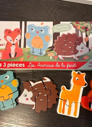 C1 - Puzzles bois 1er âge Roldan - Animaux de la forêt (Dès 18 mois), marca: Roldan, estado: Muito bom, €4.00, €4.90 inclui Proteção do Comprador