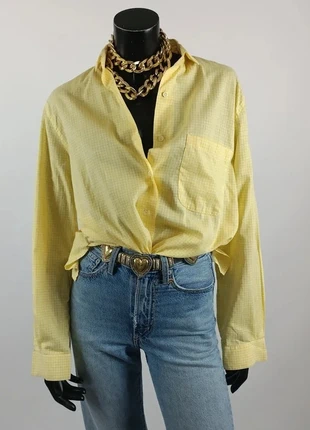 Oversized vintage butter yellow gingham cotton shirt EU38/M SHR7, marque: Vintage Dressing, état: Bon état, taille: M / 38 / 10, 17,00 €, 18,55 € Protection acheteurs incluse