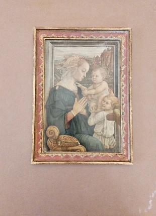 Reproduction sur bois de Filippo Lippi, merk: Inconnu, staat: Goed, € 10,00, € 11,20 inclusief Kopersbescherming