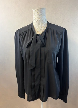 Blouse noire élégante col lavallière fluide – LC Luxe et Création – Taille L H0, merk: L.C Luxe et création, staat: Heel goed, maat: L / 40 / 12, € 9,00, € 10,15 inclusief Kopersbescherming Pro