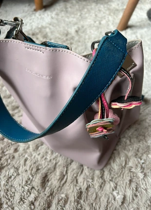 Sac seau à bandoulière cuir rose David jones porte clef grigri, marca: David Jones, estado: Muito bom, €15.00, €16.45 inclui Proteção do Comprador