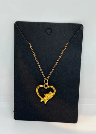 Goudkleurige ketting hart met slapend engeltje, marque: Uitverkoop, état: Très bon état, 1,00 €, 1,75 € Protection acheteurs (Pro) incluse