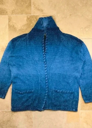 Cardigan tricoté main Lauren Ralph Lauren tie and die - Femme L - Bleu chiné - 100% coton, marca: Ralph Lauren, estado: Muito bom, tamanho: L / 40 / 12, €30.00, €32.20 inclui Proteção do Comprador Pro