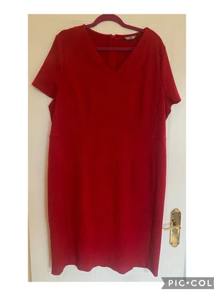 Tu Size 22 Red Textured Fitted Dress Zip Knee Length Work Office Christmas, brand: TU, condition: Very good, size: XL / UK 20-22, £5.99, £6.99 includes Buyer Protection