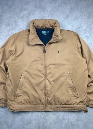 Veste Harrington doublée Ralph Lauren marron / camel logo brodé marine vintage - taille L, brand: Ralph Lauren, condizioni: Buone, taglia: L, €69.90, €74.10 include la Protezione acquisti Pro