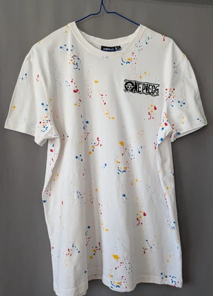 T-shirt One piece blanc taille L splash colors bleu jaune rouge, marke: OnePiece, zustand: Sehr gut, größe: L, 13,00 €, 14,35 € beinhaltet Vinted-Käuferschutz Pro