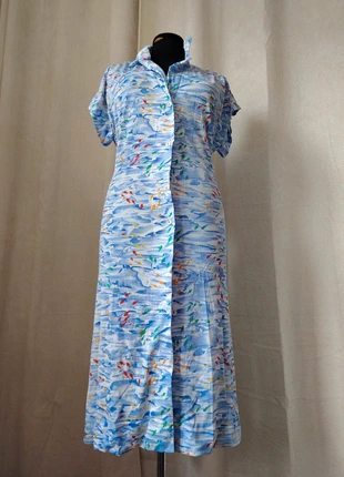 Robe bleu • Vintage • Made in France 🇫🇷, merk: Vintage Dressing, staat: Heel goed, maat: M / 38 / 10, € 12,00, € 13,30 inclusief Kopersbescherming