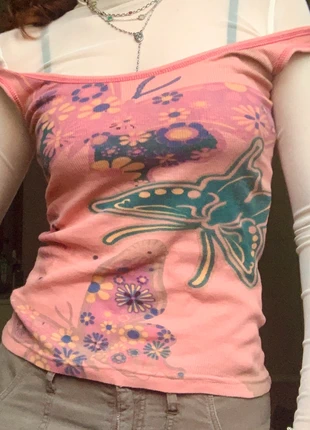 Whimsical butterflies vintage top size S, marca: Vintage Dressing, estado: Muito bom, tamanho: S / 36 / 8, €7.00, €8.05 inclui Proteção do Comprador