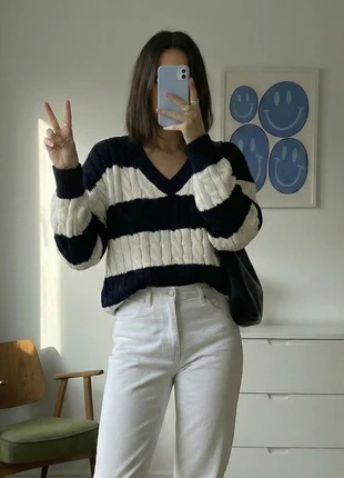 Pull rayé torsadé femme | Col rond manches longues | Neuf, marque: Boutique Parisienne, état: Neuf avec étiquette, taille: M / 38 / 10, 29,90 €, 32,10 € Protection acheteurs incluse