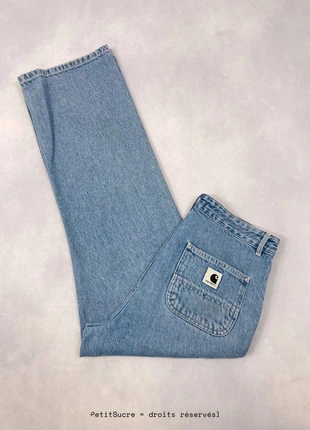 Jean Carhartt wip Bleu clair Taille Haute Large et Droit modèle Simple Pant - Taille M w28 #1470, marca: Carhartt, estado: Muito bom, tamanho: M / 38 / 10, €49.00, €52.15 inclui Proteção do Comprador Pro