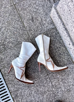 Vintage boots leather cowboy y2k 90s brown white black silver, marque: Vintage Dressing, état: Très bon état, taille: 39, 55,00 €, 58,45 € Protection acheteurs incluse