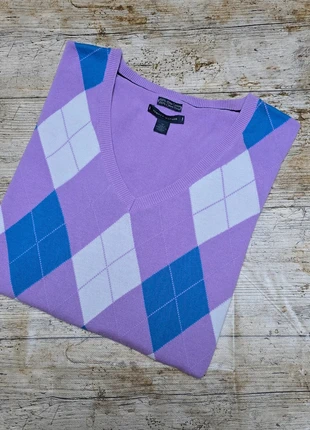 pull sweat tommy hilfiger homme col v motif argyle multicolore coton pima – Taille M #P48, brand: Tommy Hilfiger, condition: Very good, size: M, €25.00, €26.95 includes Buyer Protection