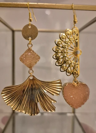 Oorbellen opvallend edelsteen look rvs goud bruin oud roze, marque: Atelier L, état: Neuf sans étiquette, 8,80 €, 9,94 € Protection acheteurs incluse