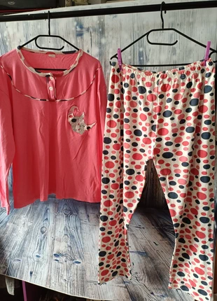 Ensemble pyjama femme – haut rose & pantalon à pois xxl, marca: Rose, estado: Muy bueno, tamaño: XXL / 44 / 16, 4,00 €, 4,90 € Protección al comprador incluida