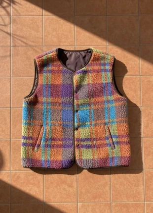 Gilet sherpa écossais multicolore – taille S – look cosy coloré hiver, marque: eloria, état: Très bon état, taille: S / 36 / 8, 42,99 €, 45,84 € Protection acheteurs (Pro) incluse